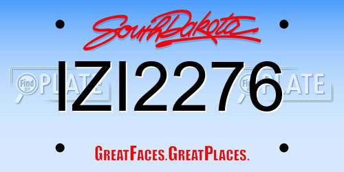 IZI2276 South Dakota License Plate
