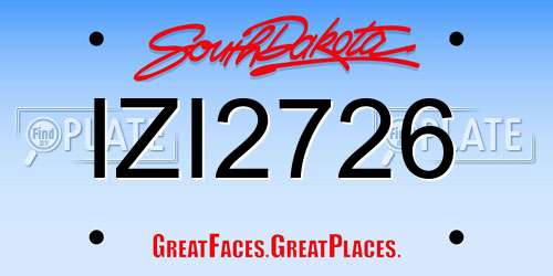 IZI2726 South Dakota License Plate