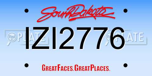 IZI2776 South Dakota License Plate