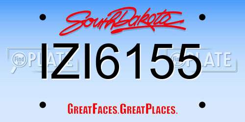 IZI6155 South Dakota License Plate