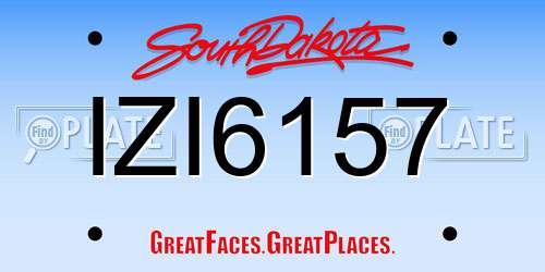 IZI6157 South Dakota License Plate