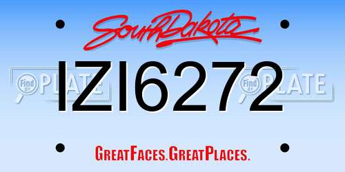 IZI6272 South Dakota License Plate