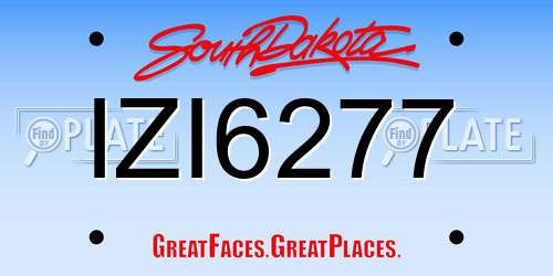 IZI6277 South Dakota License Plate