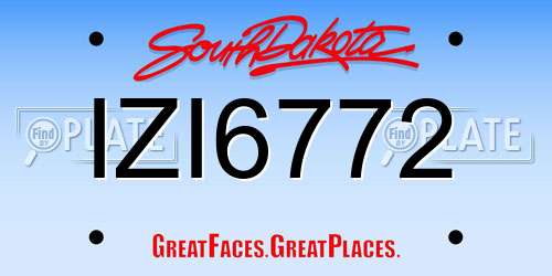 IZI6772 South Dakota License Plate
