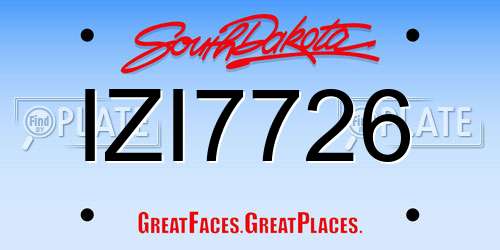 IZI7726 South Dakota License Plate