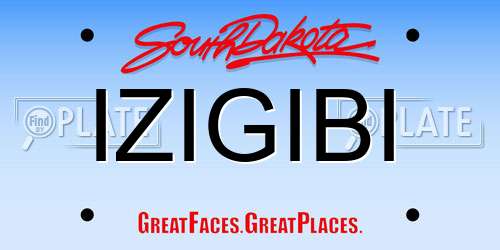 IZIGIBI South Dakota License Plate
