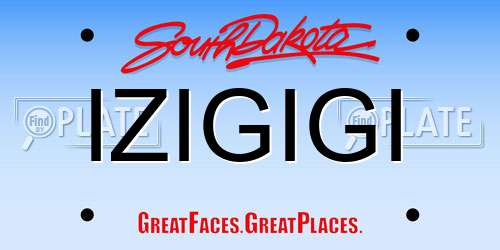 IZIGIGI South Dakota License Plate