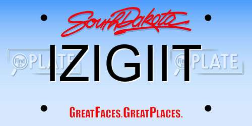 IZIGIIT South Dakota License Plate