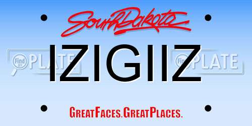 IZIGIIZ South Dakota License Plate