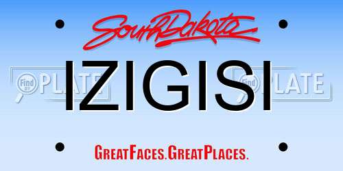 IZIGISI South Dakota License Plate