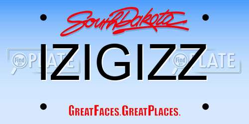 IZIGIZZ South Dakota License Plate