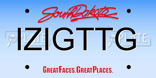 IZIGTTG South Dakota License Plate