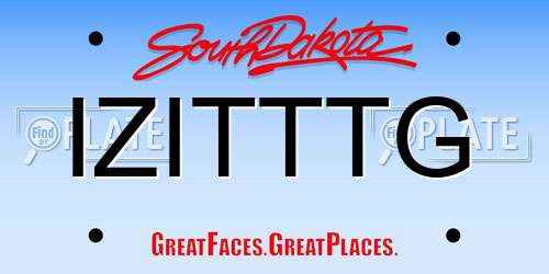 IZITTTG South Dakota License Plate