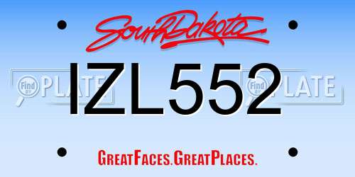 IZL552 South Dakota License Plate