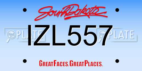 IZL557 South Dakota License Plate