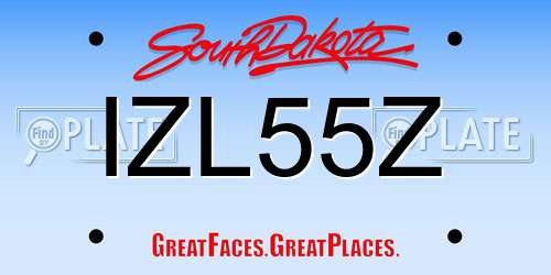 IZL55Z South Dakota License Plate