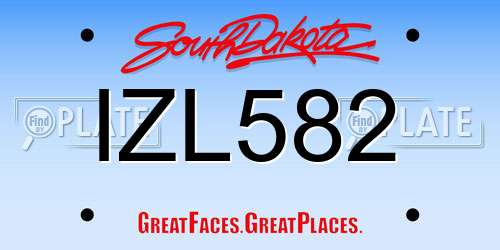IZL582 South Dakota License Plate