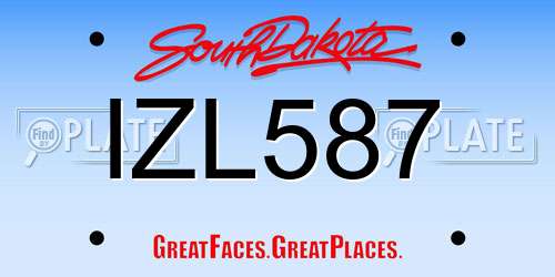 IZL587 South Dakota License Plate