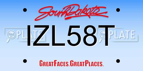 IZL58T South Dakota License Plate