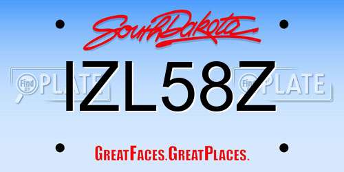 IZL58Z South Dakota License Plate