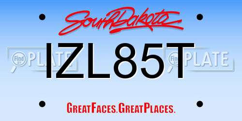 IZL85T South Dakota License Plate