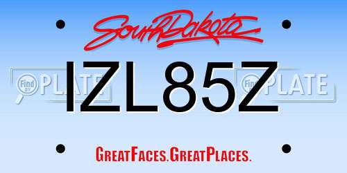 IZL85Z South Dakota License Plate