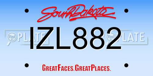 IZL882 South Dakota License Plate