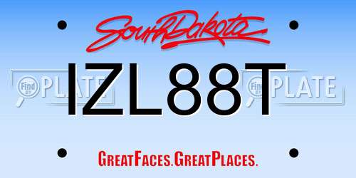 IZL88T South Dakota License Plate