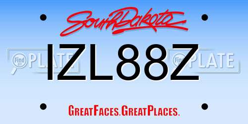 IZL88Z South Dakota License Plate
