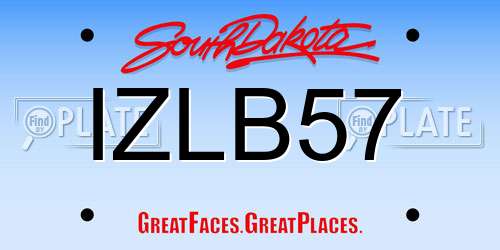 IZLB57 South Dakota License Plate