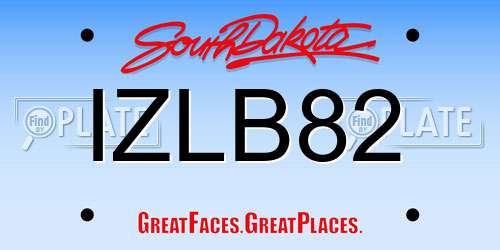 IZLB82 South Dakota License Plate