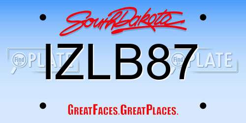 IZLB87 South Dakota License Plate