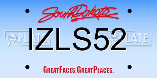 IZLS52 South Dakota License Plate