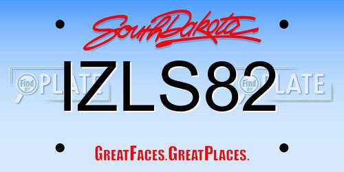 IZLS82 South Dakota License Plate