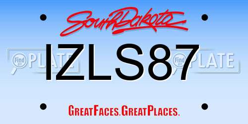 IZLS87 South Dakota License Plate