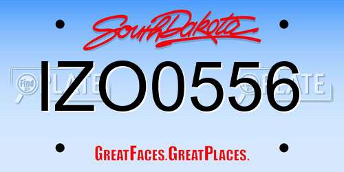 IZO0556 South Dakota License Plate