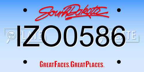 IZO0586 South Dakota License Plate