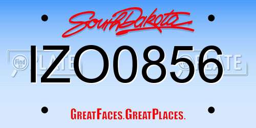 IZO0856 South Dakota License Plate