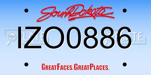 IZO0886 South Dakota License Plate