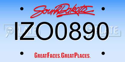 IZO0890 South Dakota License Plate