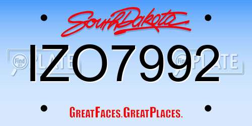 IZO7992 South Dakota License Plate