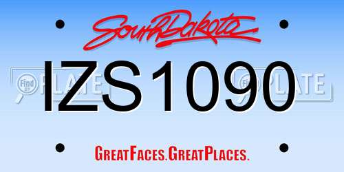 IZS1090 South Dakota License Plate