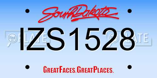 IZS1528 South Dakota License Plate
