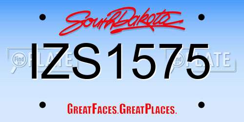 IZS1575 South Dakota License Plate