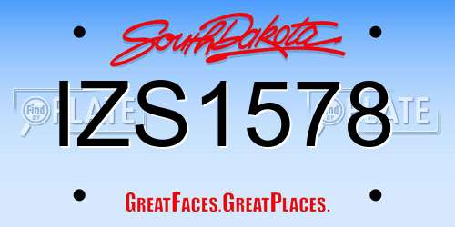 IZS1578 South Dakota License Plate