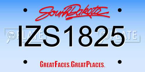 IZS1825 South Dakota License Plate