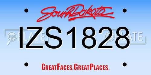 IZS1828 South Dakota License Plate