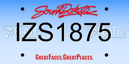 IZS1875 South Dakota License Plate