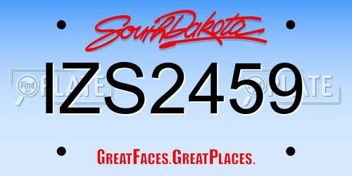 IZS2459 South Dakota License Plate