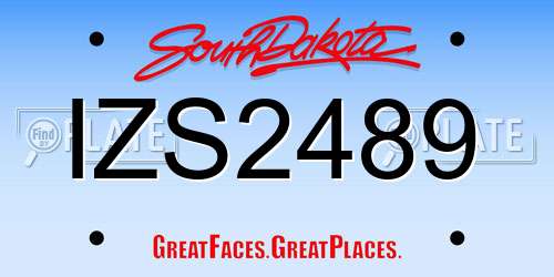IZS2489 South Dakota License Plate